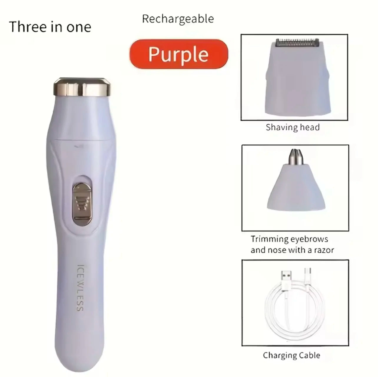 Electric Hair Trimmers for Women Waterproof Razor Painless Private Body Hair Removal Device shaver Bikini Arm Leg Face Shaving