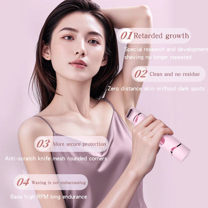 Dual-purpose Female Hair Trimmer 2-IN-1 Electric Shaver &  Hair Clipper For Women Facial Leg Bikini Body Painless Hair Remover