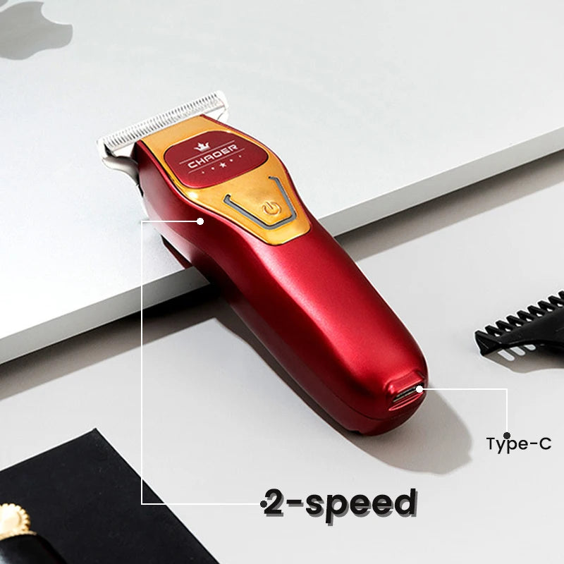 Powerful Professional Hair Trimmer Men 0 MM T Blade Electric Clipper Rechargeable Barber Haircut Machine Beard Trimmer Shaver