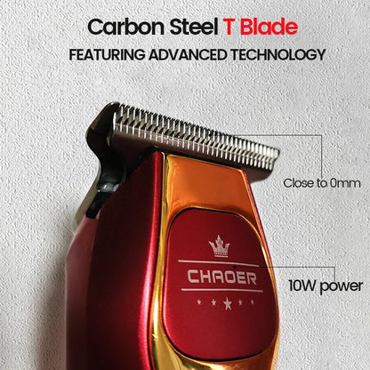 Powerful Professional Hair Trimmer Men 0 MM T Blade Electric Clipper Rechargeable Barber Haircut Machine Beard Trimmer Shaver